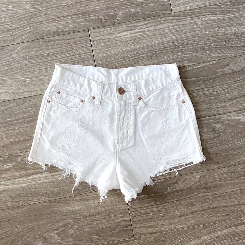 BDG White Denim Shorts